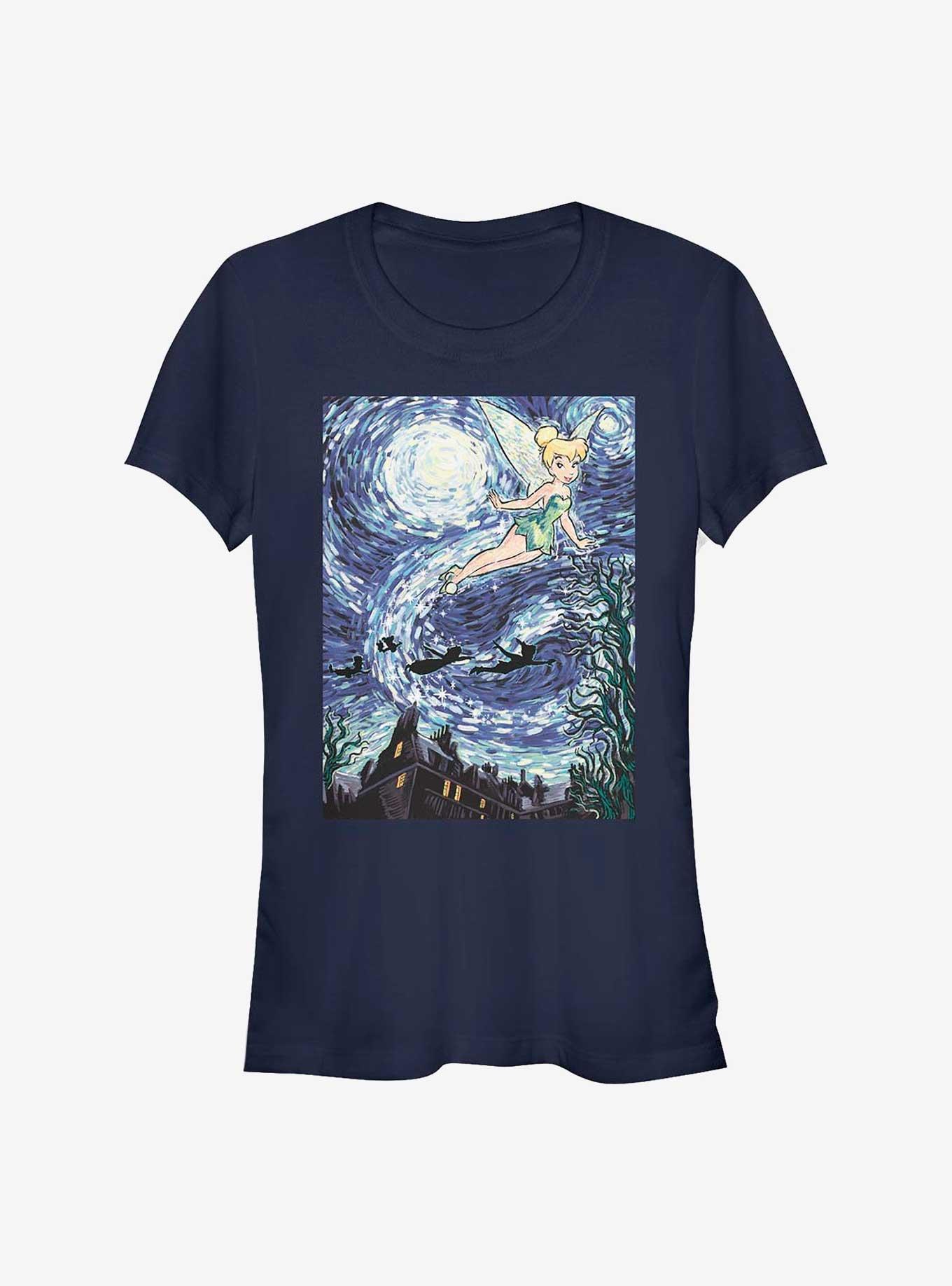 Disney Peter Pan Tinker Bell Starry Night Girls T-Shirt, NAVY, hi-res