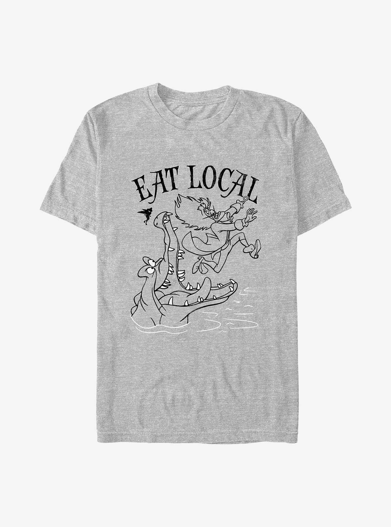 Disney Peter Pan Captain Hook Eat Local T-Shirt Grey