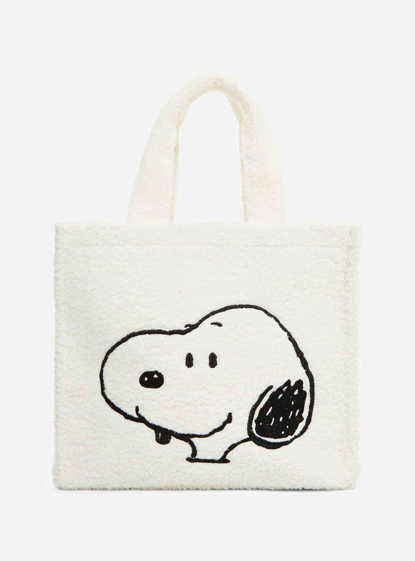 Peanuts Snoopy Portrait Sherpa Tote Bag - BoxLunch Exclusive