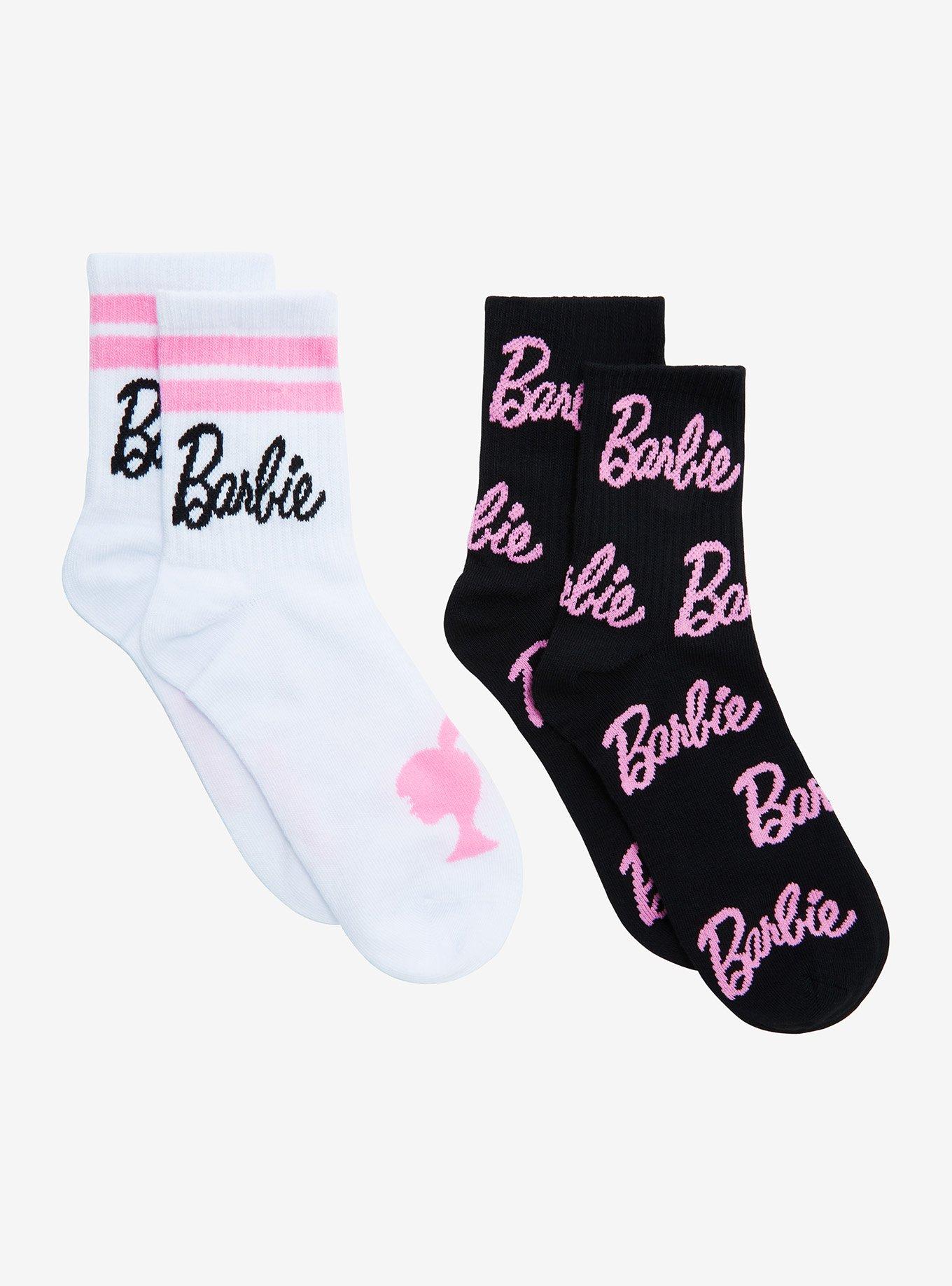 Barbie Logo Silhouette Crew Socks 2 Pair Hot Topic