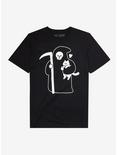 Grim Reaper Loves Cats T-Shirt By Obinsun, BLACK, hi-res