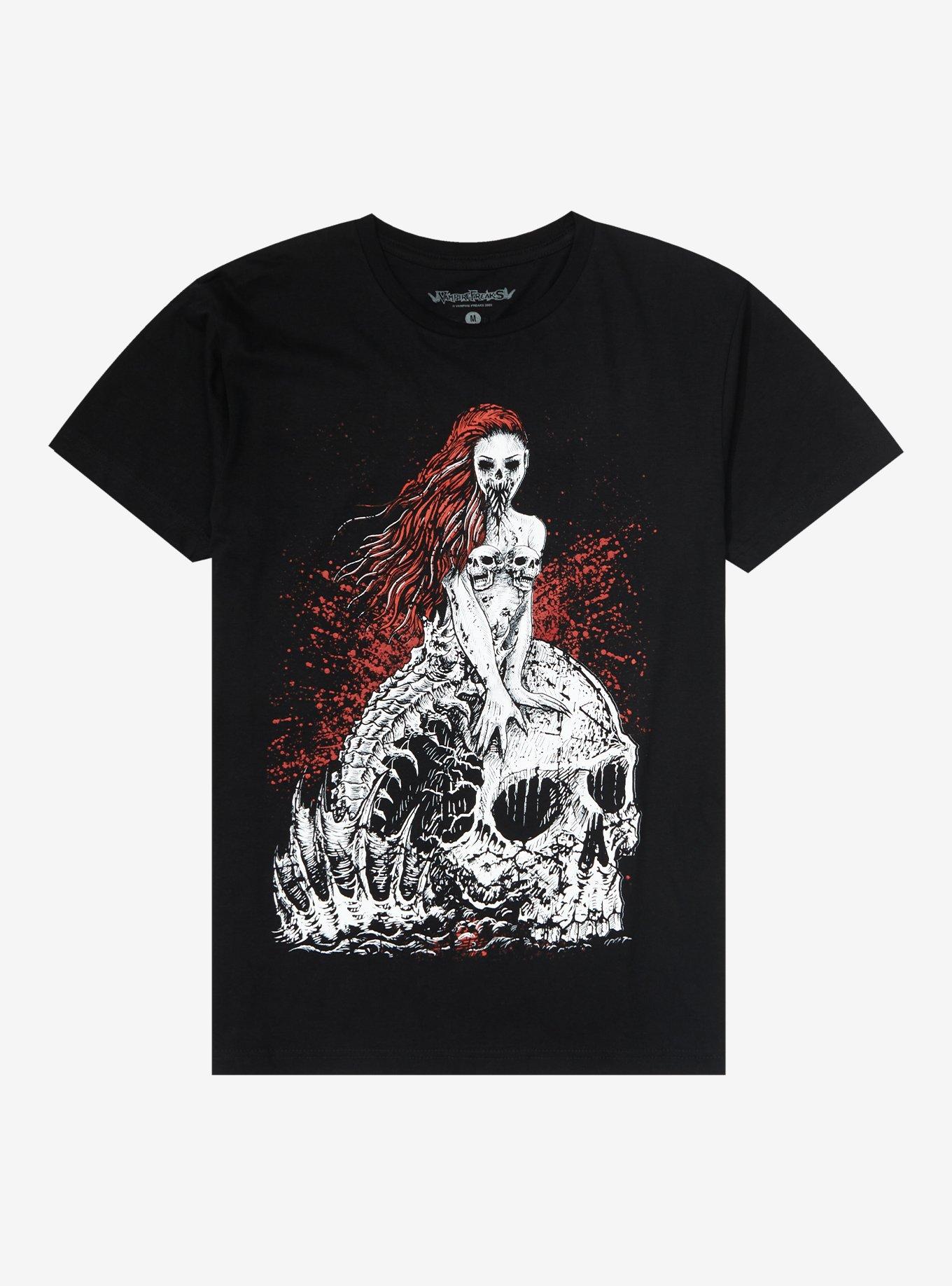 Vampire Freaks Demon Mermaid T-Shirt, BLACK, hi-res
