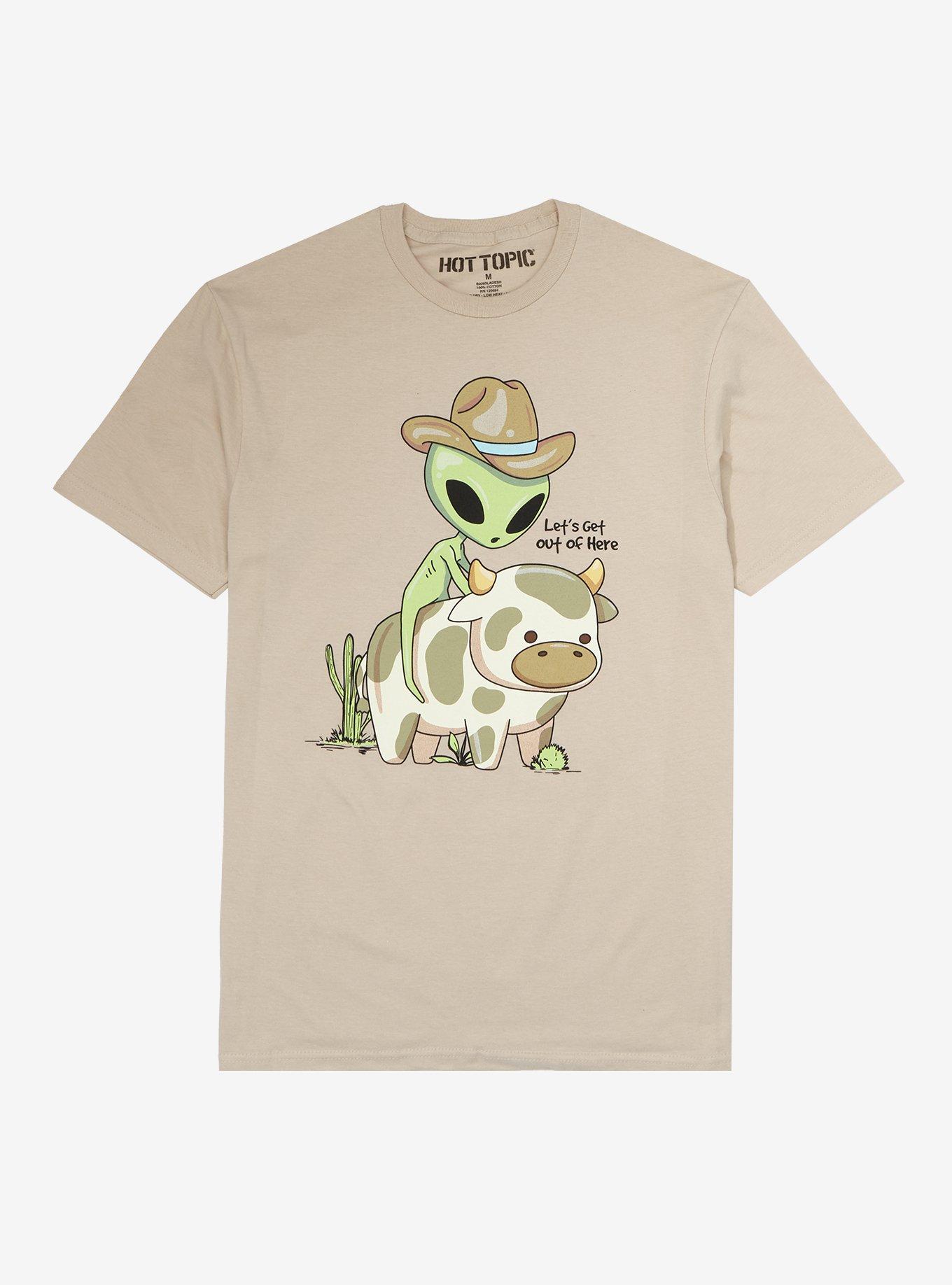 Cowboy Alien Cow T-Shirt, SAND, hi-res
