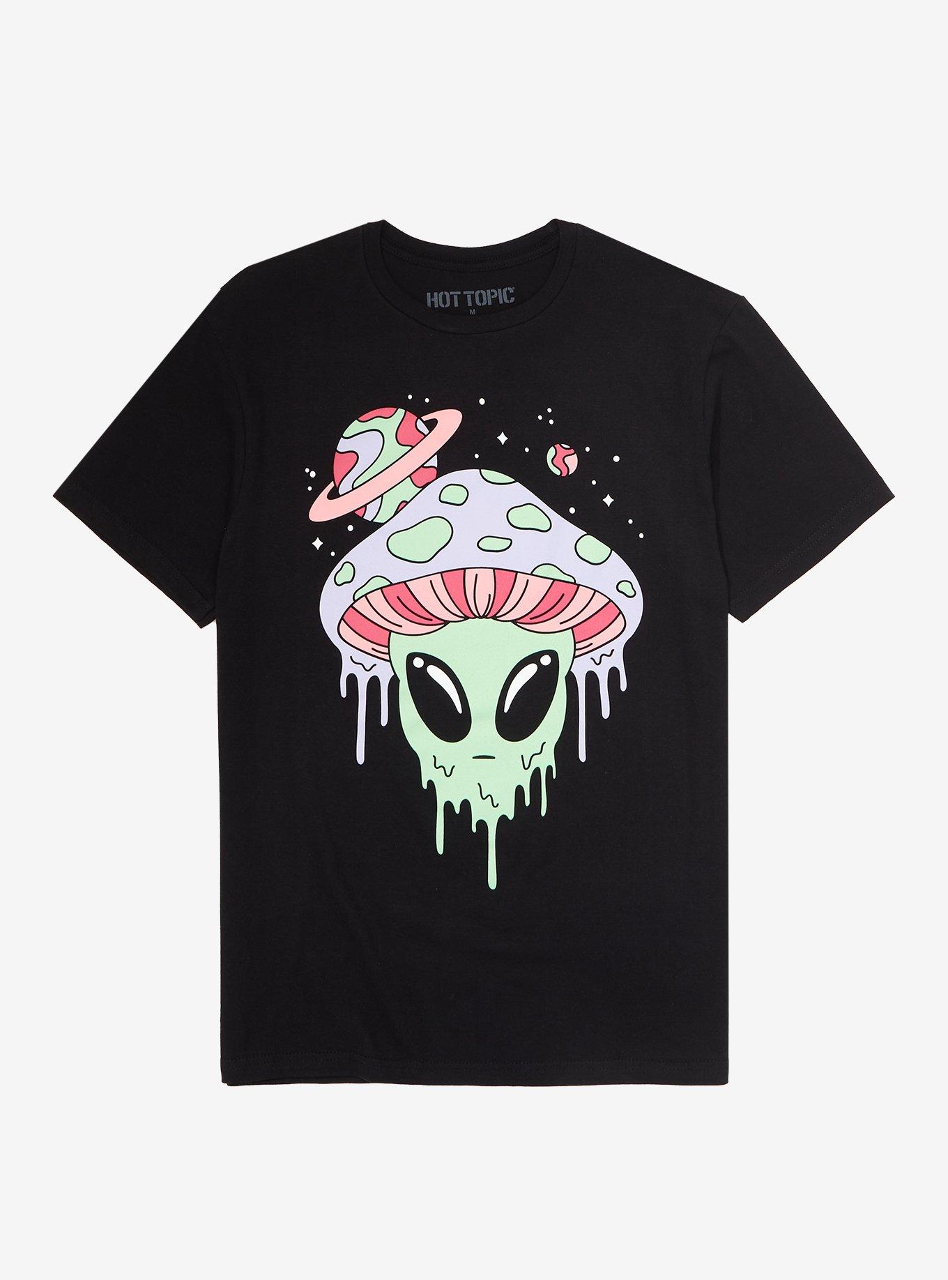 Alien Mushroom Head T-Shirt, BLACK, hi-res