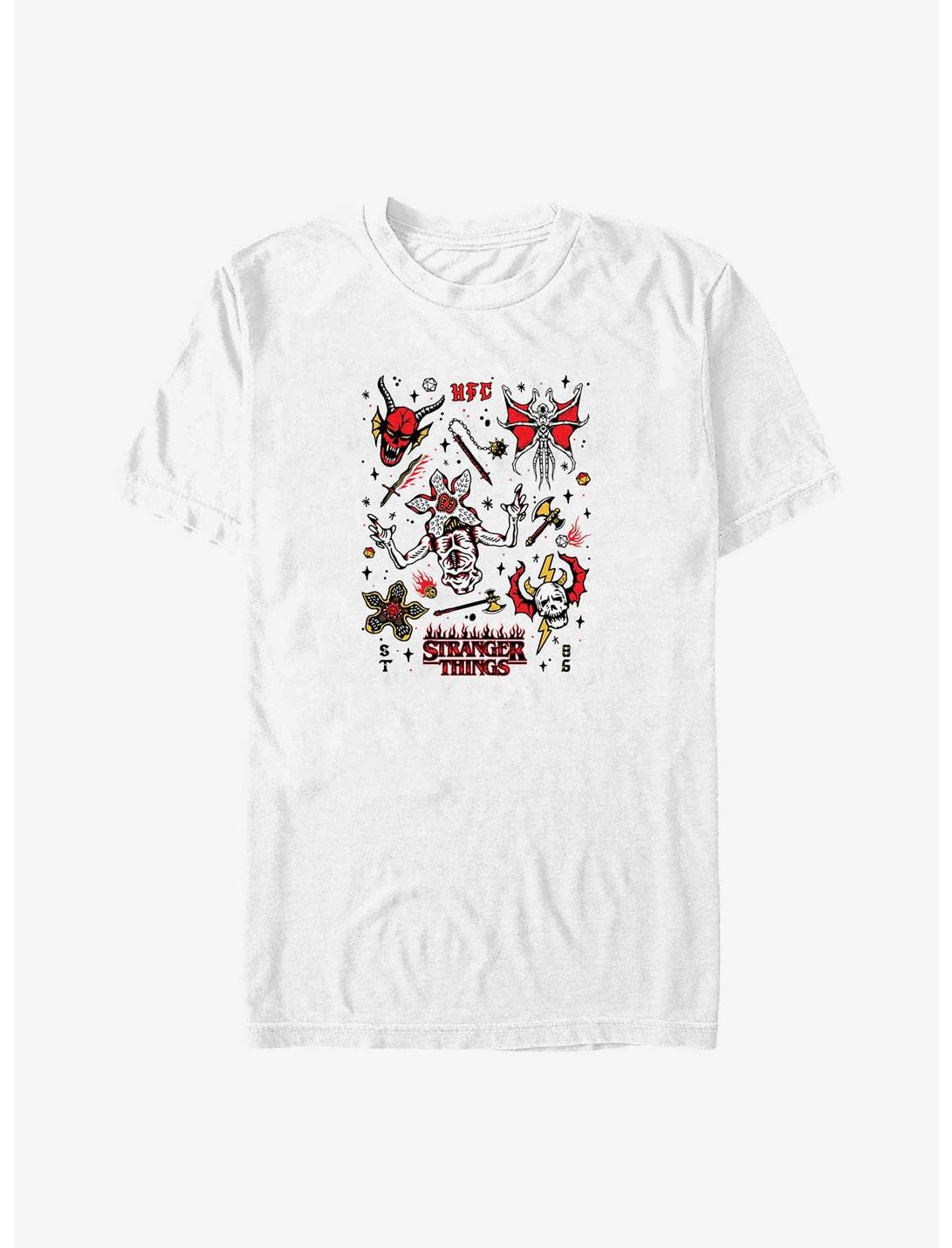 Stranger Things Hellfire Club Doodles Big & Tall T-Shirt, WHITE, hi-res