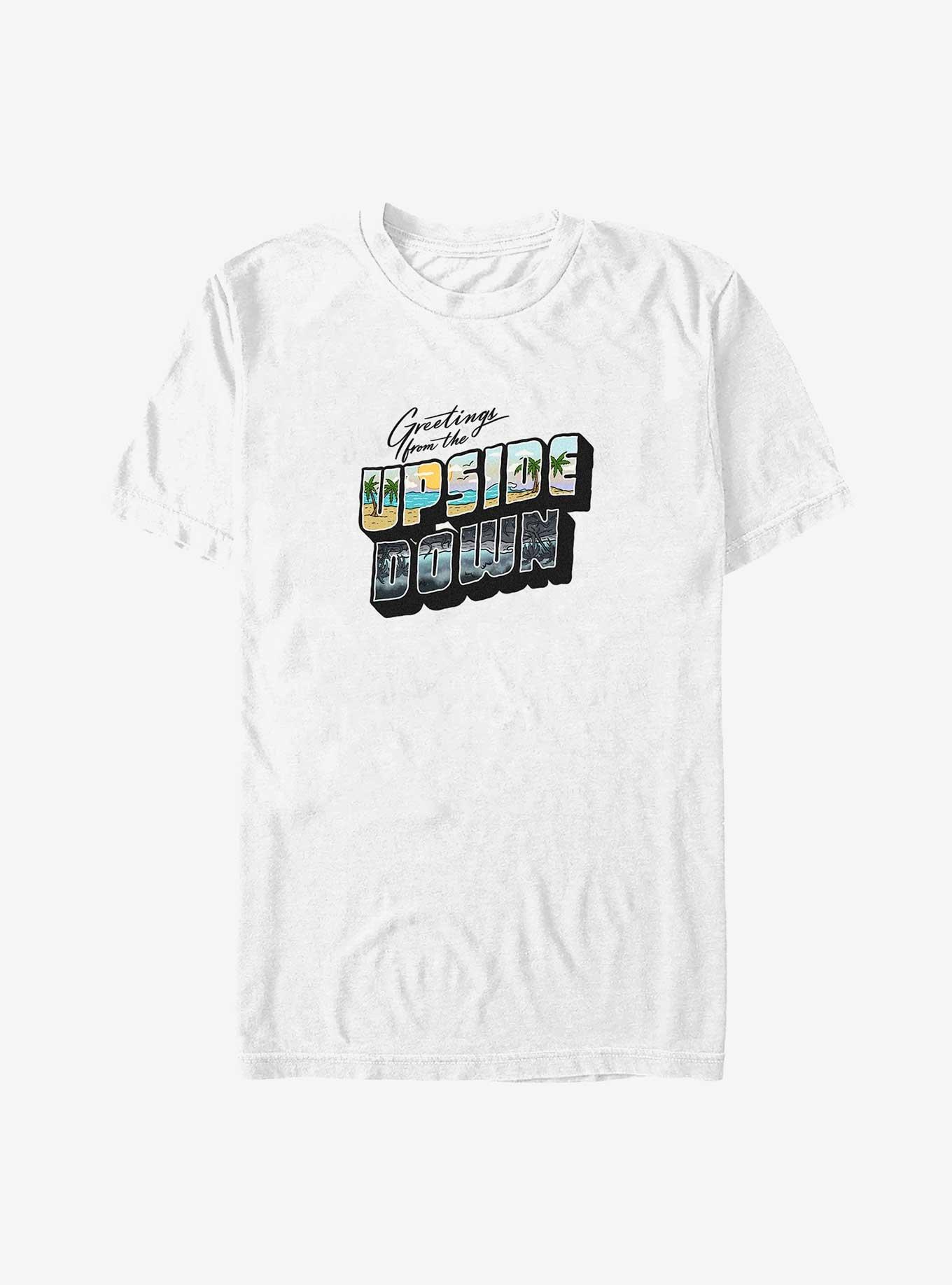 Stranger Things Greetings From The Upside Down Big & Tall T-Shirt, WHITE, hi-res