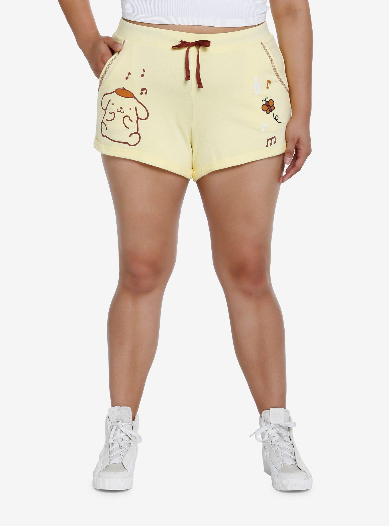 Pompompurin Music Notes Girls Lounge Shorts Plus Size, MULTI, hi-res