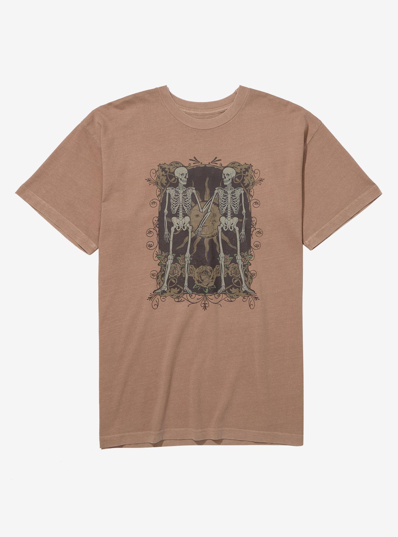 Brown Skeleton Duo Boyfriend Fit Girls T-Shirt, MULTI, hi-res