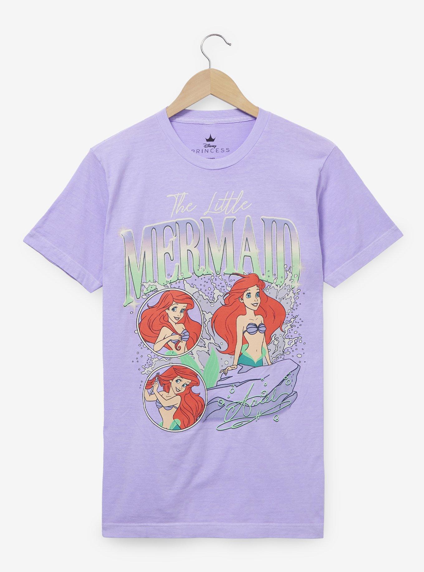 Disney The Little Mermaid Retro Ariel Multi-Portrait Women's T-Shirt - BoxLunch Exclusive, LILAC, hi-res