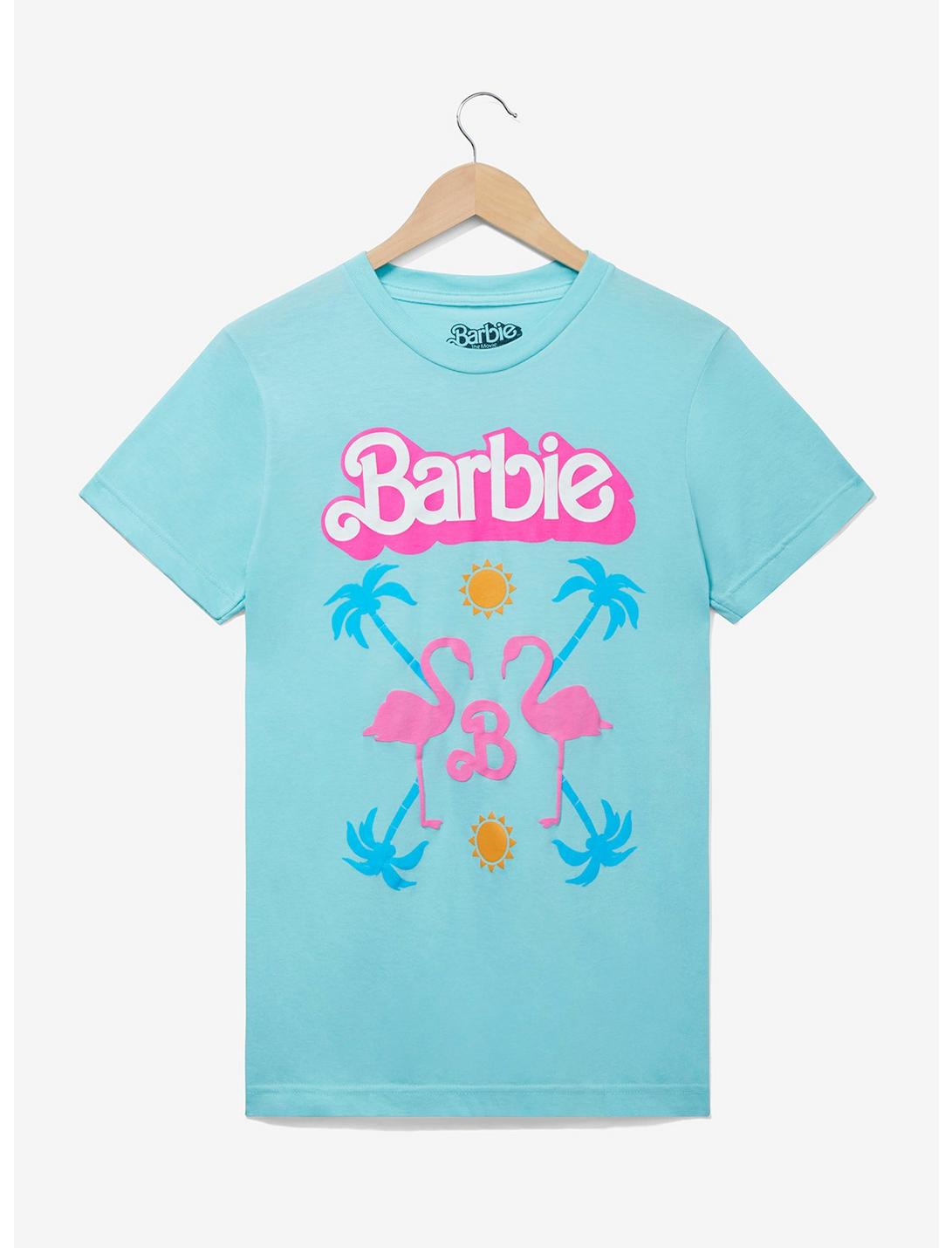 Barbie The Movie Flamingo Women’s T-Shirt - BoxLunch Exclusive, LIGHT BLUE, hi-res