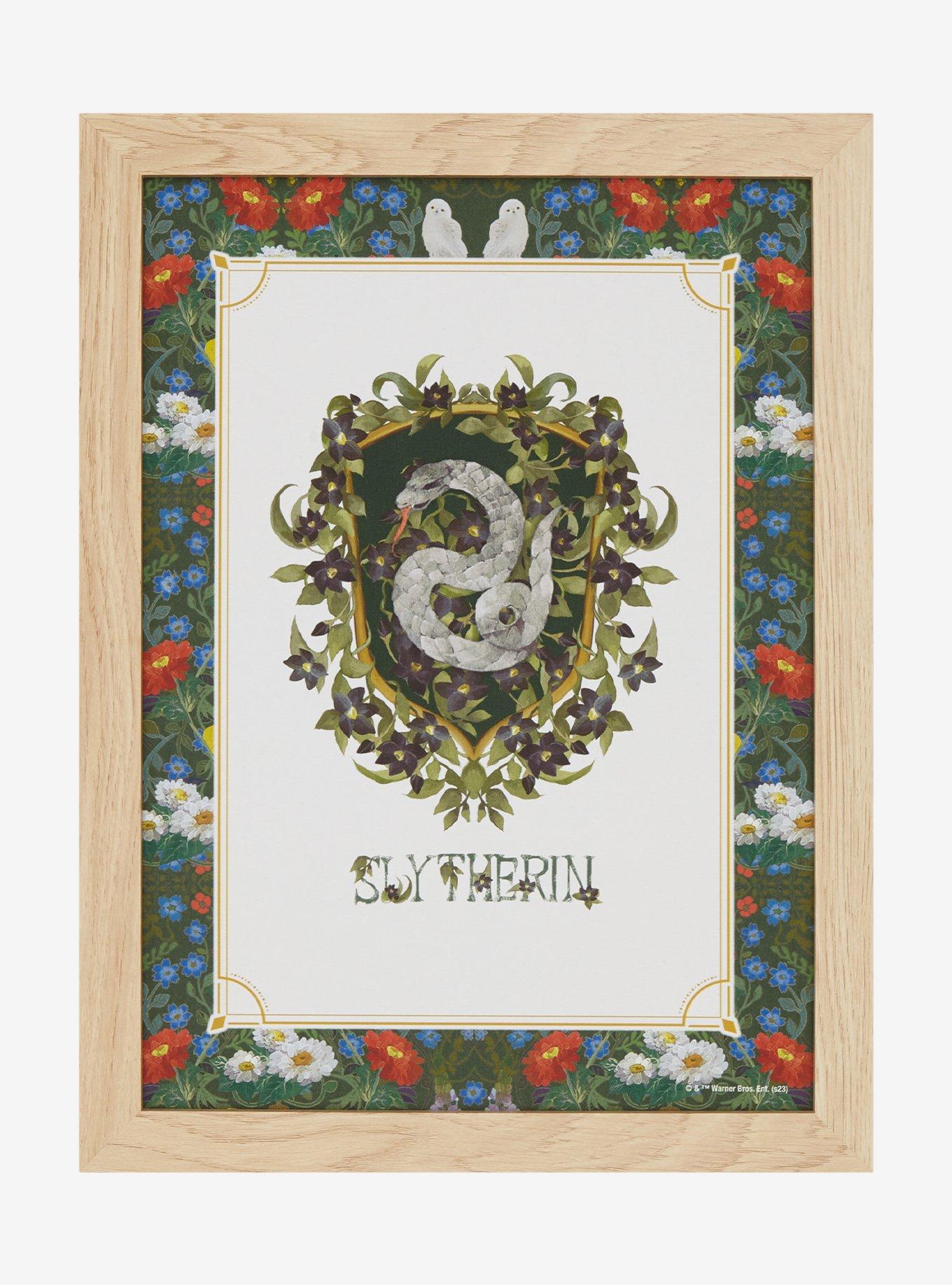Harry Potter Floral Slytherin Crest Wooden Wall Art, , hi-res