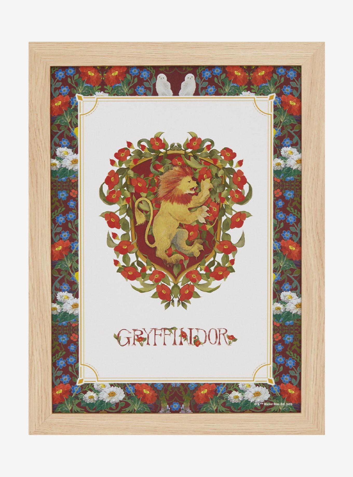Harry Potter Floral Gryffindor Crest Wall Art, , hi-res