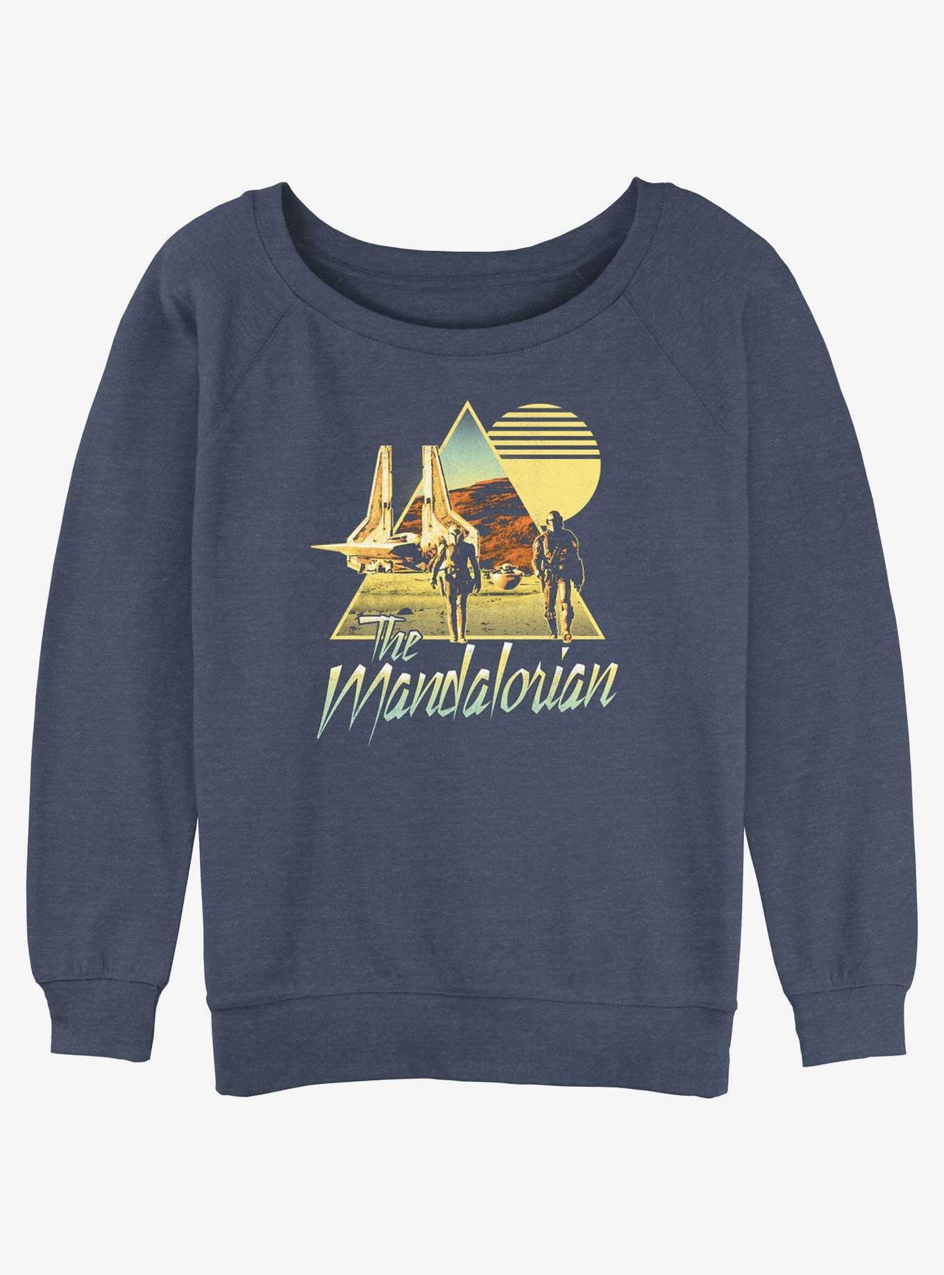 Star Wars The Mandalorian Bo-Katan & Din Djarin Sunset Nevarro Landing Womens Slouchy Sweatshirt BoxLunch Web Exclusive, , hi-res