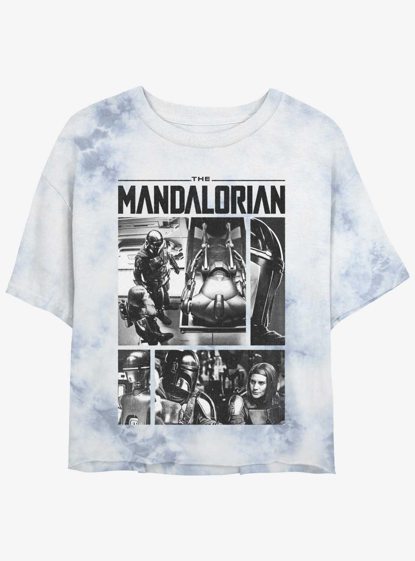 Star Wars The Mandalorian Plazir-15 Droid Recommissioning Tie-Dye Girls Crop T-Shirt, WHITEBLUE, hi-res