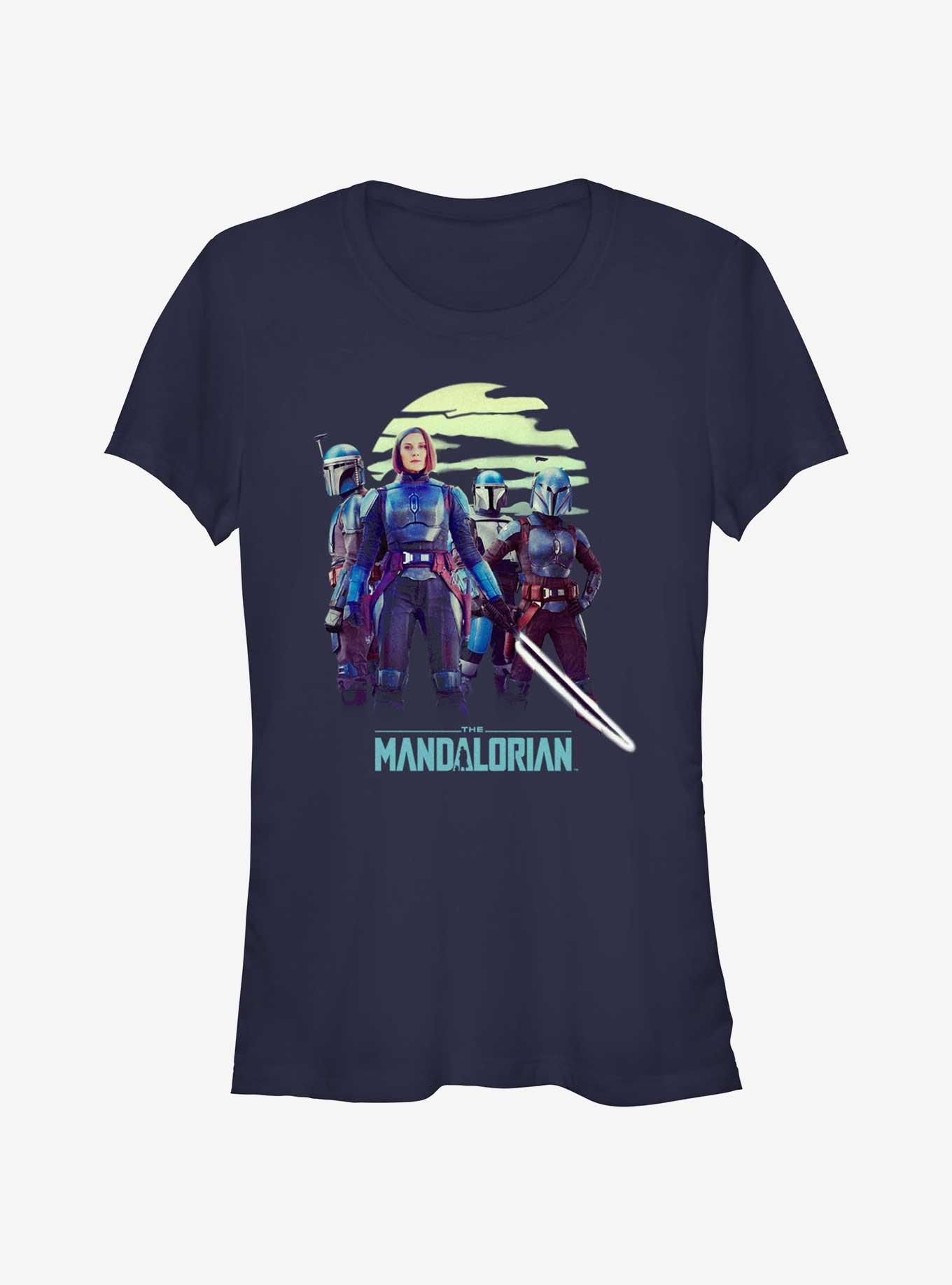 Star Wars The Mandalorian Bo-Katan Reigns Again Girls T-Shirt Hot Topic Web Exclusive, NAVY, hi-res