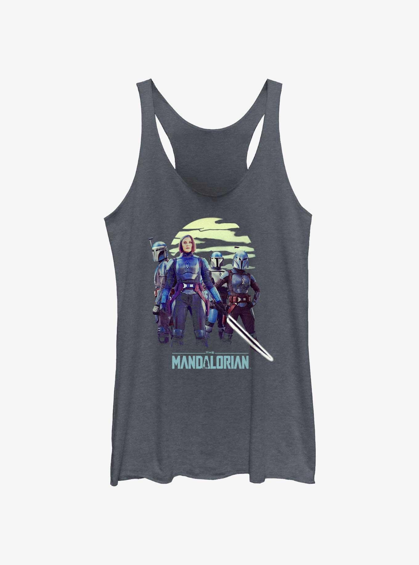 Star Wars The Mandalorian Bo-Katan Reigns Again Girls Tank Hot Topic Web Exclusive, NAVY HTR, hi-res