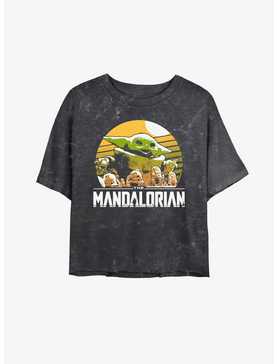 Star Wars The Mandalorian Grogu Playing With Stone Crabs Mineral Wash Girls Crop T-Shirt, , hi-res