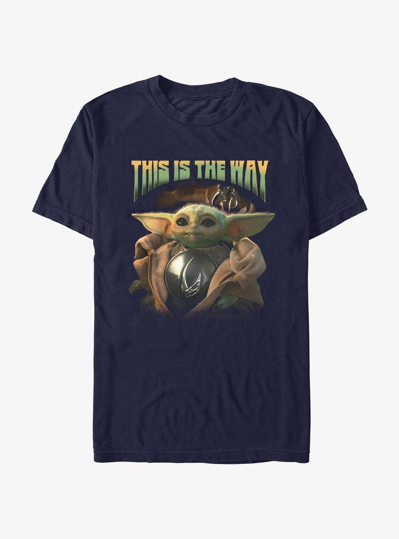 Star Wars The Mandalorian Grogu Clan of Two T-Shirt Hot Topic Web Exclusive, NAVY, hi-res