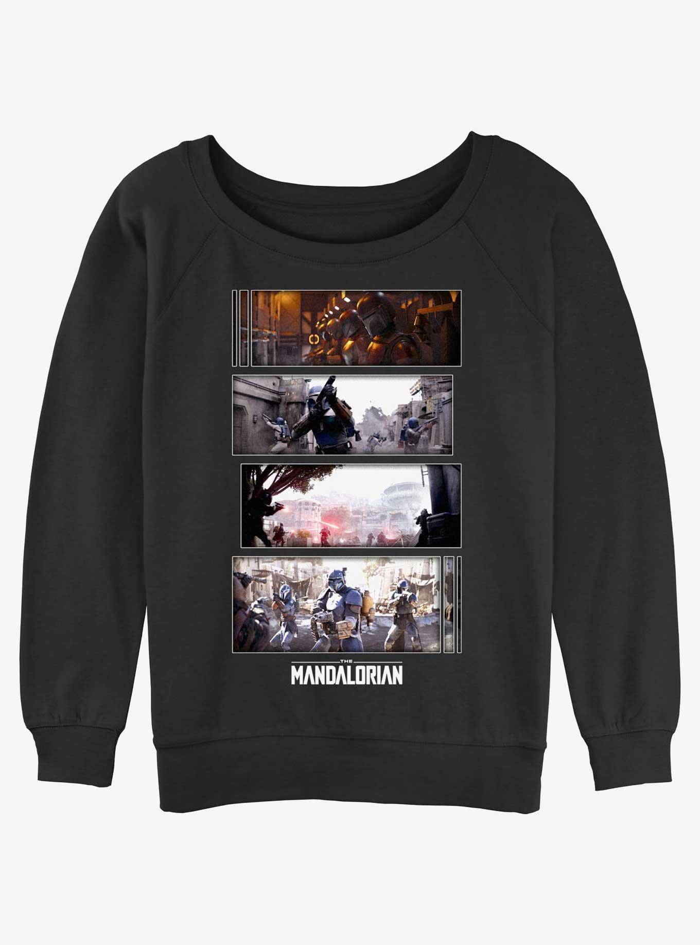 Star Wars The Mandalorian Battle Sequence Girls Slouchy Sweatshirt, , hi-res