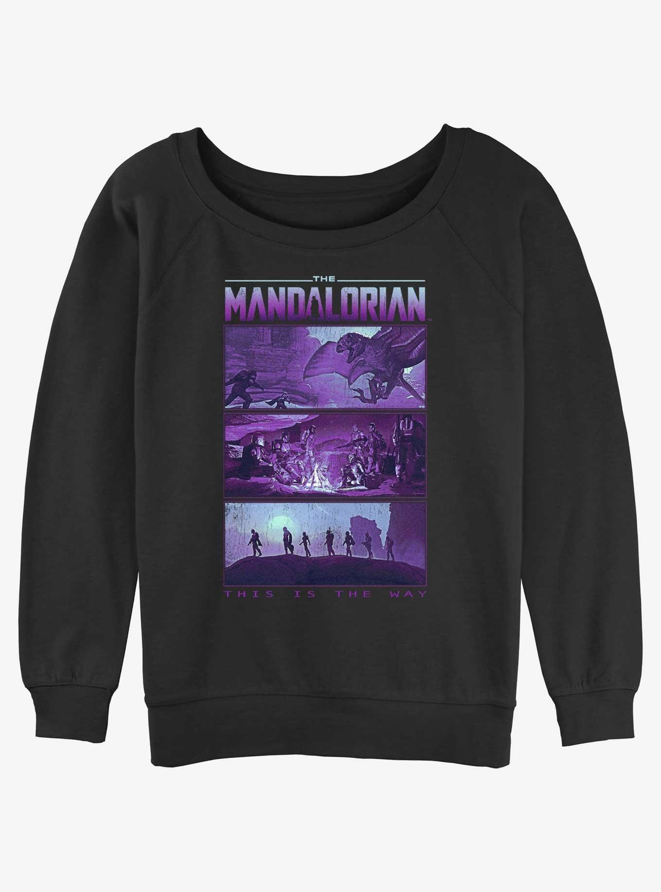 Star Wars The Mandalorian Rescue of the Foundling Slouchy Sweatshirt, BLACK, hi-res