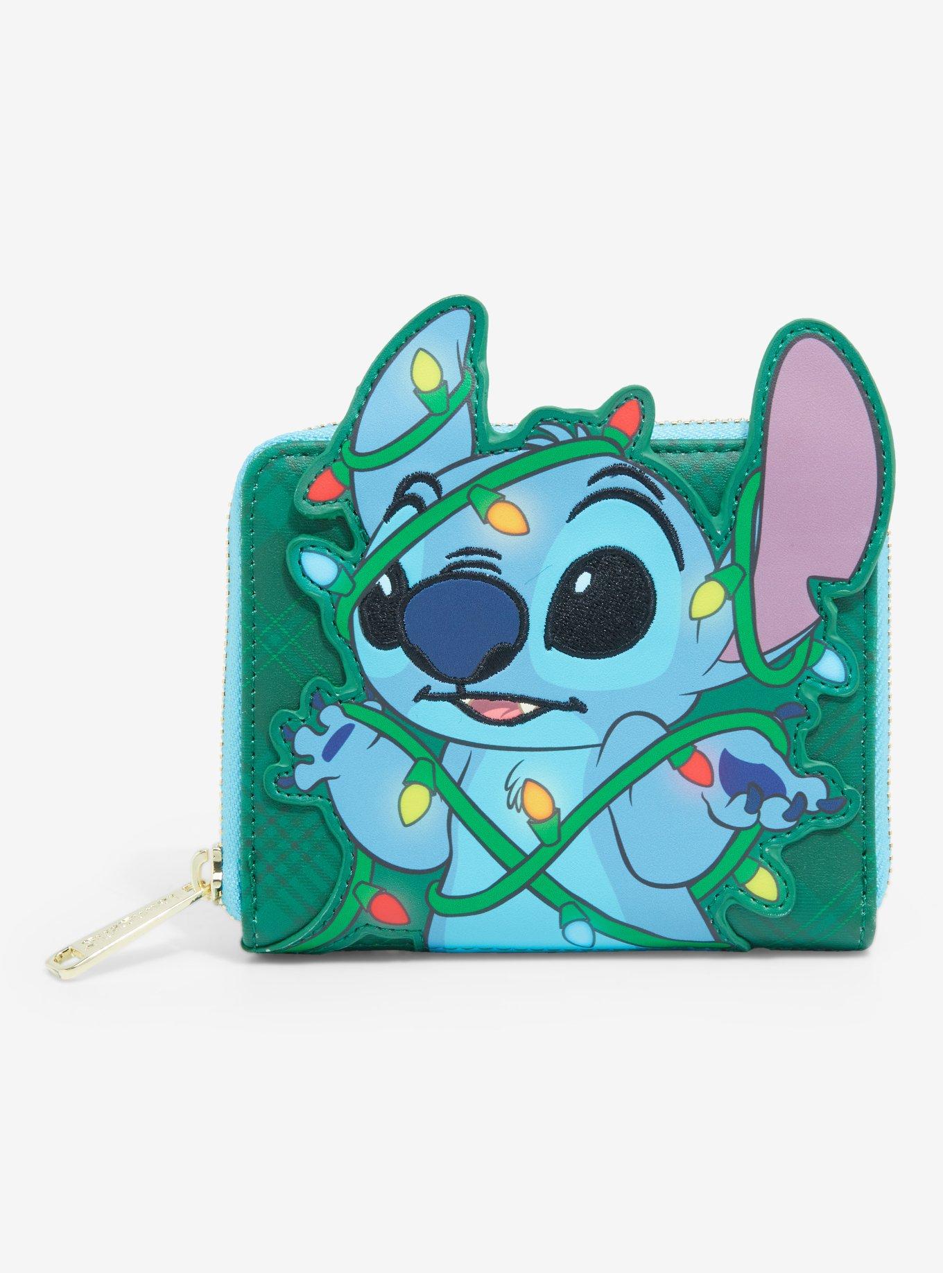 Loungefly Disney Lilo & Stitch Christmas Lights Stitch Small Zip Wallet - BoxLunch Exclusive, , hi-res