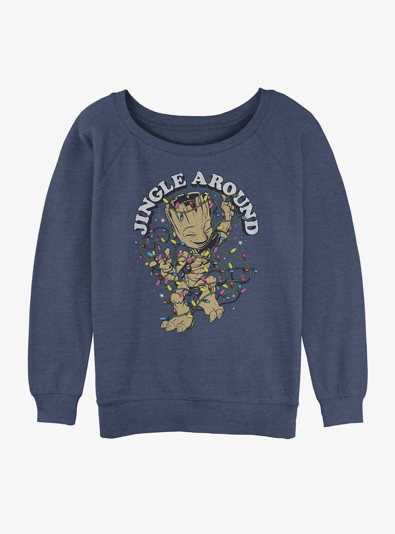 Marvel Guardians of the Galaxy Jingle Groot Womens Slouchy Sweatshirt, , hi-res