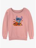 Disney Lilo & Stitch Leaf Pile Womens Slouchy Sweatshirt, DESERTPNK, hi-res