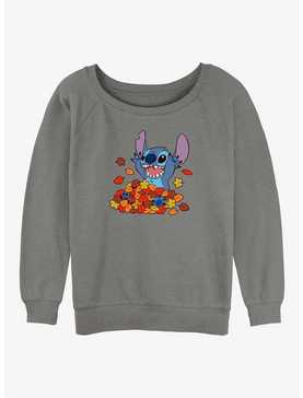 Disney Lilo & Stitch Leaf Pile Womens Slouchy Sweatshirt, , hi-res