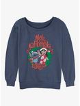 Disney Lilo & Stitch Mele Kalikimaka Wreath Womens Slouchy Sweatshirt, BLUEHTR, hi-res