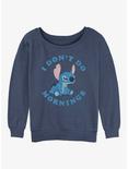 Disney Lilo & Stitch I Don't Do Mornings Womens Slouchy Sweatshirt, BLUEHTR, hi-res
