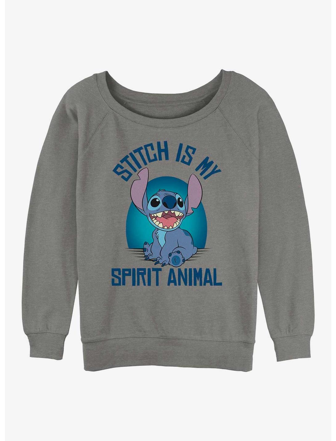 Disney Lilo & Stitch Spirit Animal Womens Slouchy Sweatshirt, GRAY HTR, hi-res