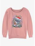 Disney Lilo & Stitch Christmas Lights Womens Slouchy Sweatshirt, DESERTPNK, hi-res
