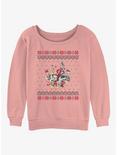 Disney Mickey Mouse Friends Christmas Womens Slouchy Sweatshirt, DESERTPNK, hi-res