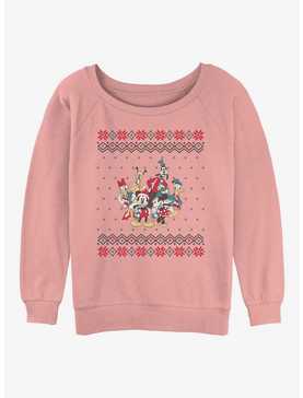 Disney Mickey Mouse Friends Christmas Womens Slouchy Sweatshirt, , hi-res
