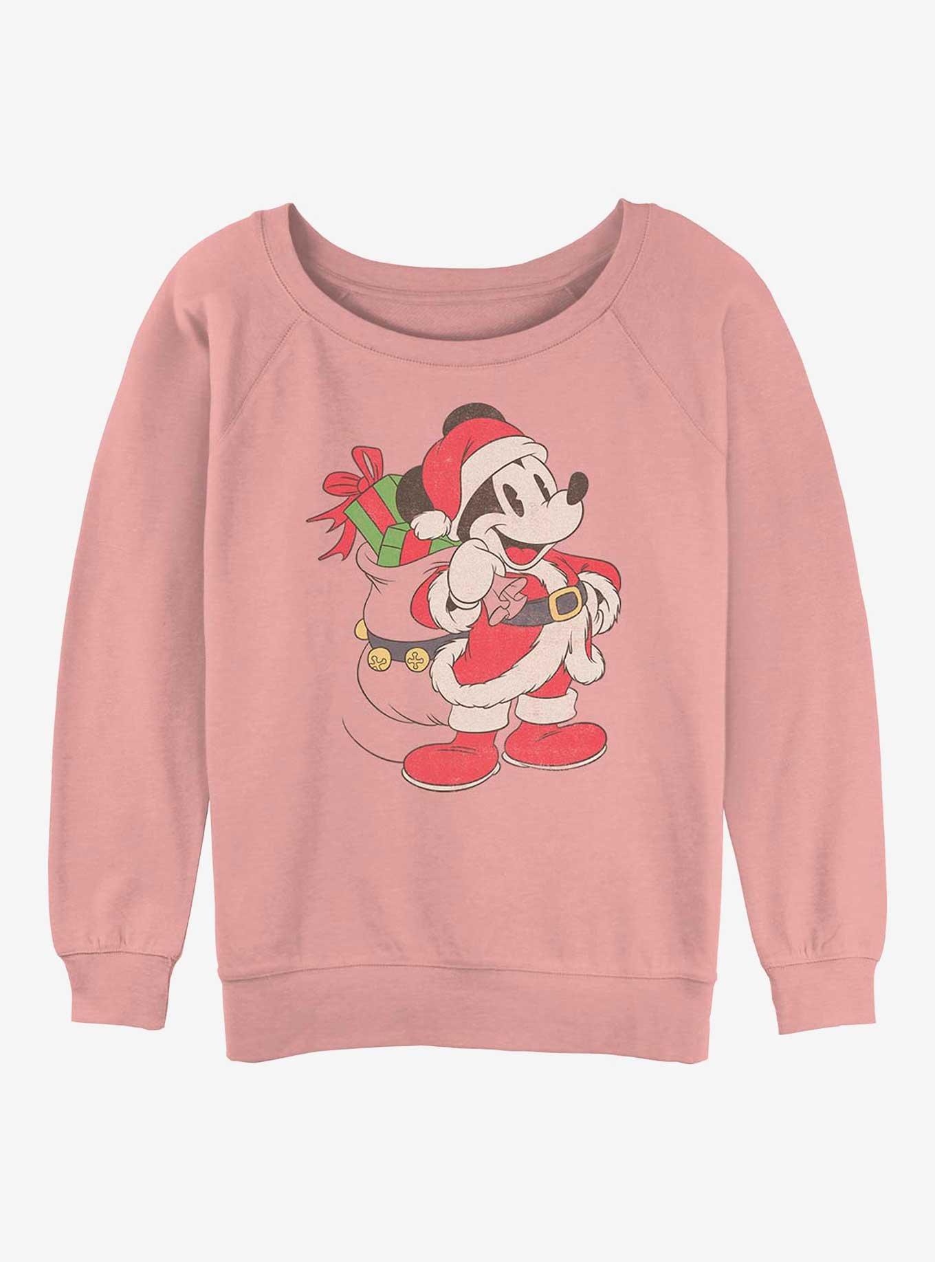 Disney Mickey Mouse Santa Mickey Womens Slouchy Sweatshirt, , hi-res