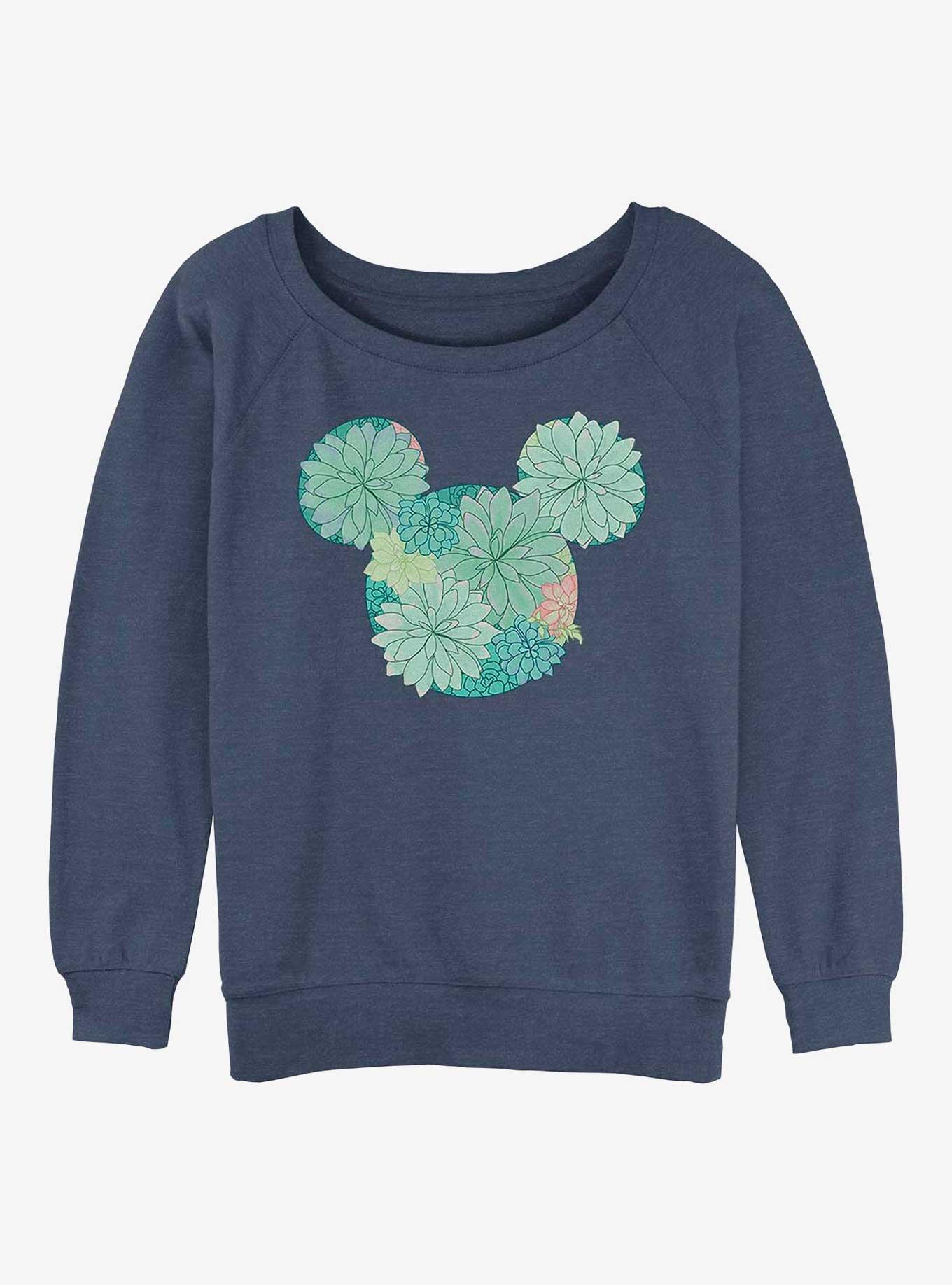 Disney Mickey Mouse Succulents Womens Slouchy Sweatshirt, , hi-res