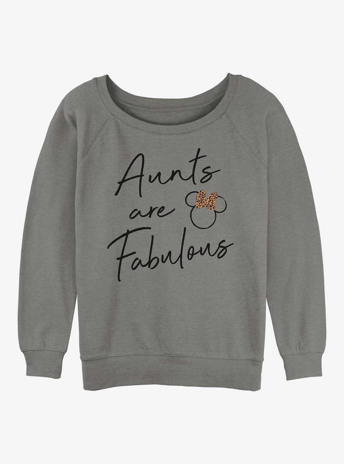 Disney Minnie Mouse Fabulous Aunt Womens Slouchy Sweatshirt, GRAY HTR, hi-res