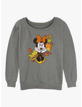 Disney Minnie Mouse Fall Leaves Womens Slouchy Sweatshirt, , hi-res