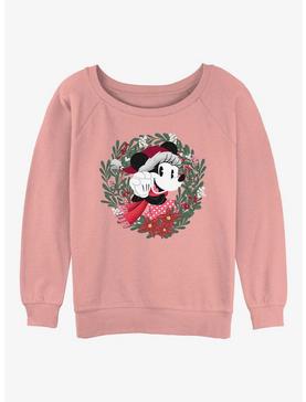 Disney Minnie Mouse Minnie In Wreath Womens Slouchy Sweatshirt, , hi-res