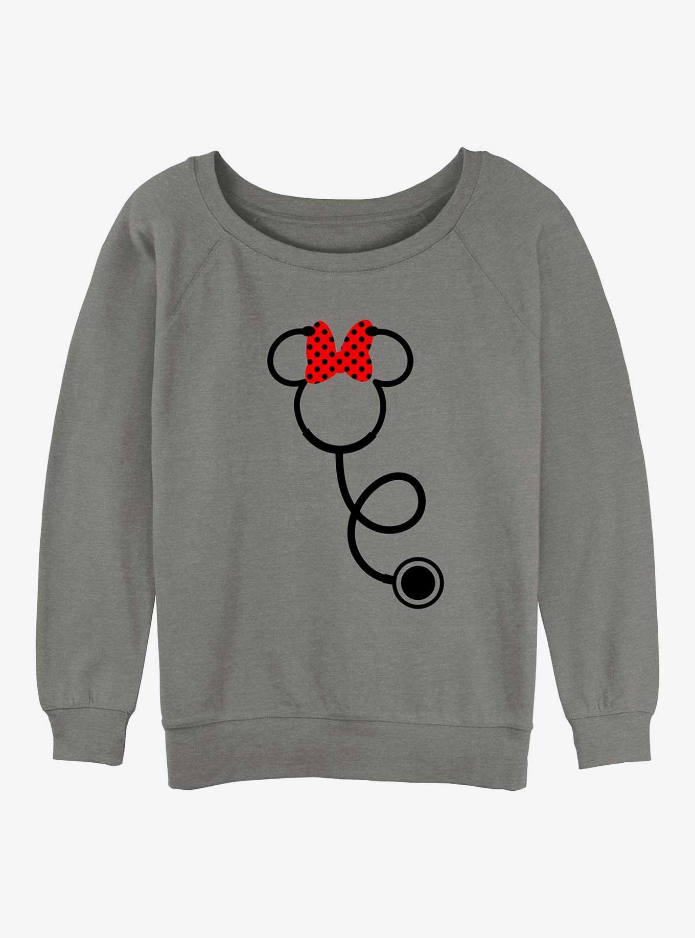 Disney Minnie Mouse Minnie Stethoscope Womens Slouchy Sweatshirt, GRAY HTR, hi-res