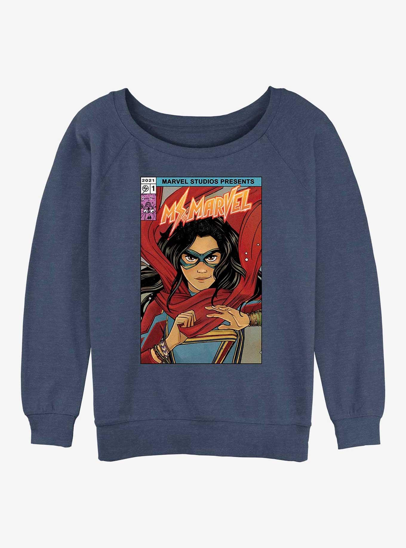 Marvel Ms. Marvel Comic Cover Womens Slouchy Sweatshirt, , hi-res