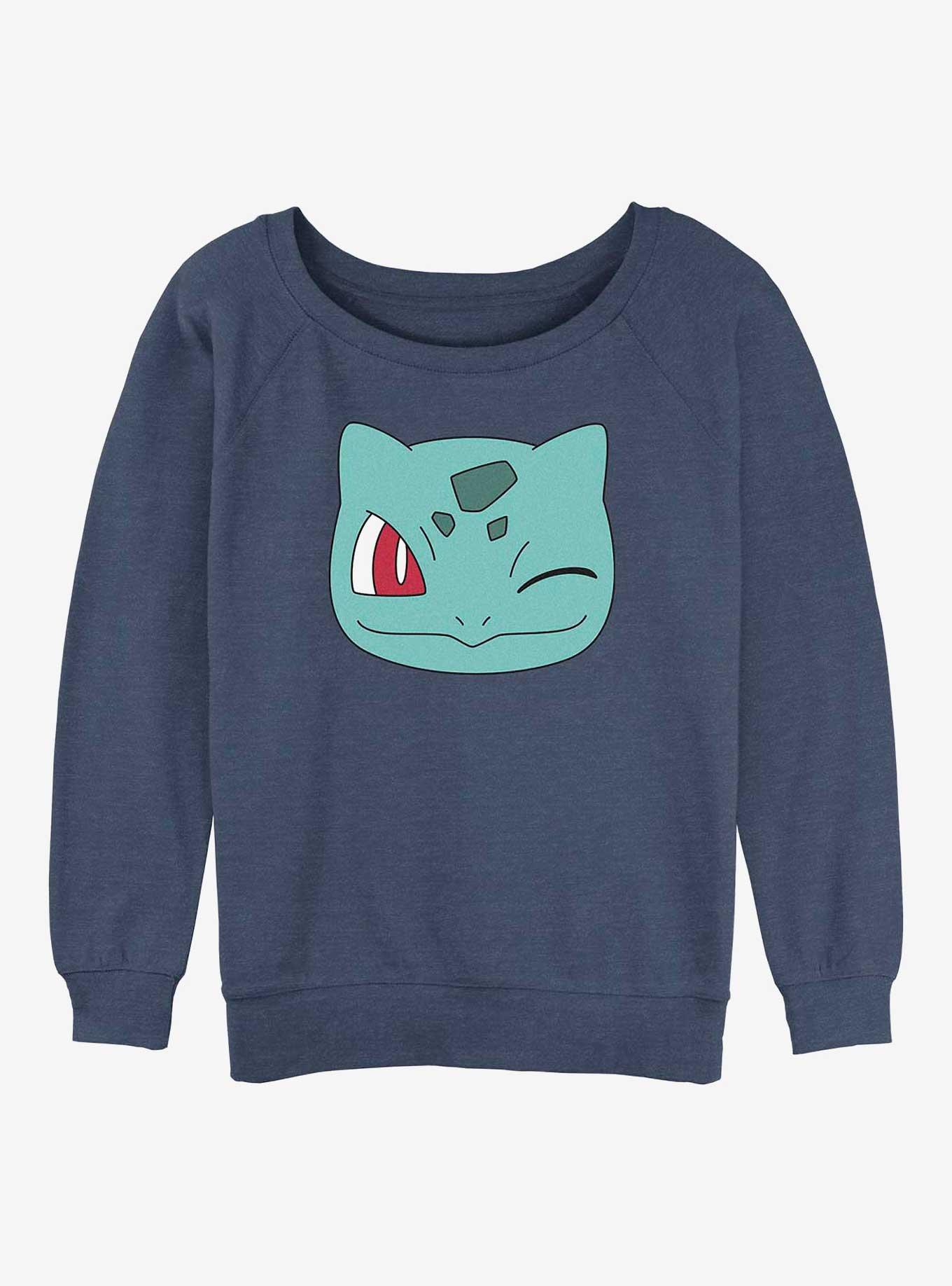 Pokemon Bulbasaur Face Womens Slouchy Sweatshirt, BLUEHTR, hi-res