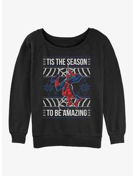 Marvel Spider-Man Tis The Season To Be Amazing Womens Slouchy Sweatshirt, , hi-res