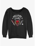 Stranger Things Hellfire Club Womens Slouchy Sweatshirt, BLACK, hi-res