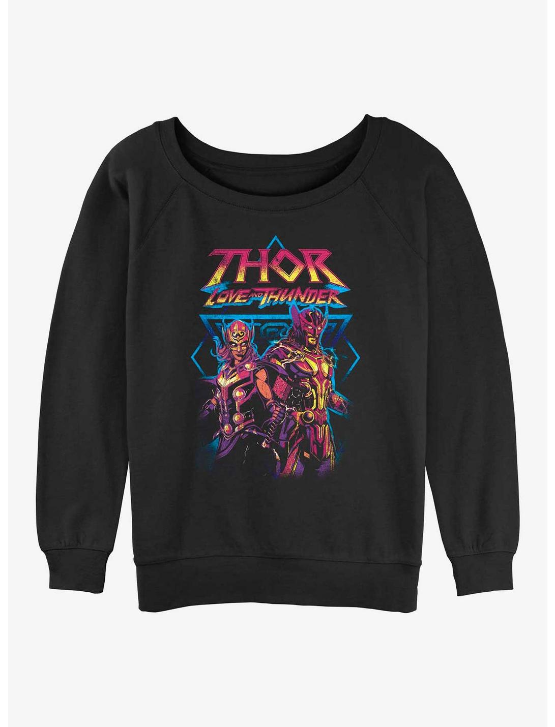 Marvel Thor: Love and Thunder Mightiest Thor Womens Slouchy Sweatshirt, BLACK, hi-res