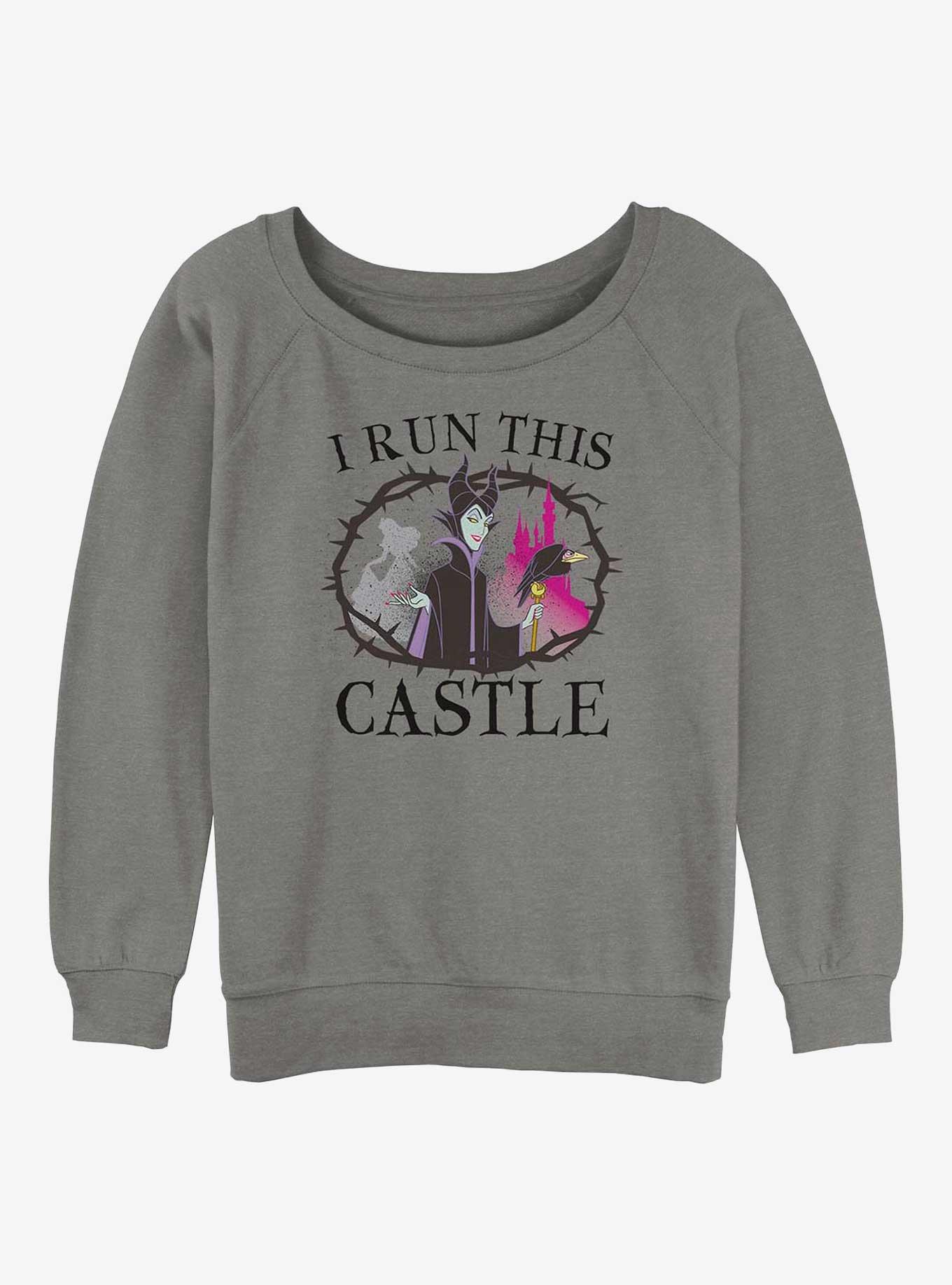 Disney Villains I Run This Castle Womens Slouchy Sweatshirt, GRAY HTR, hi-res