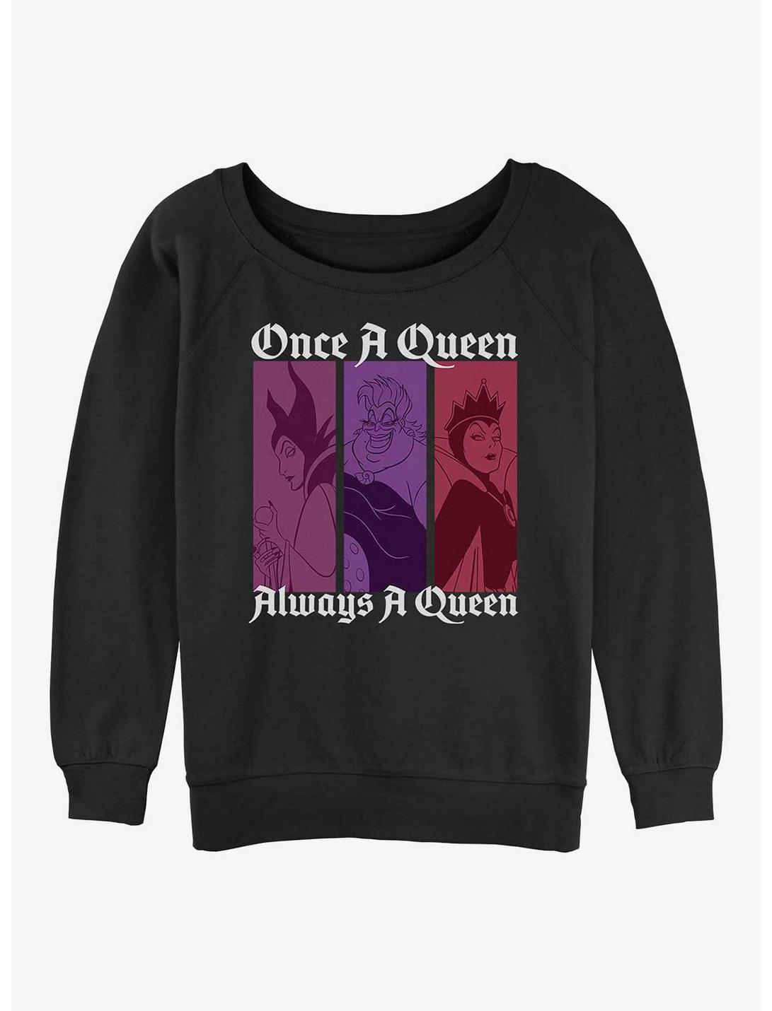 Disney Villains Always A Queen Womens Slouchy Sweatshirt, BLACK, hi-res