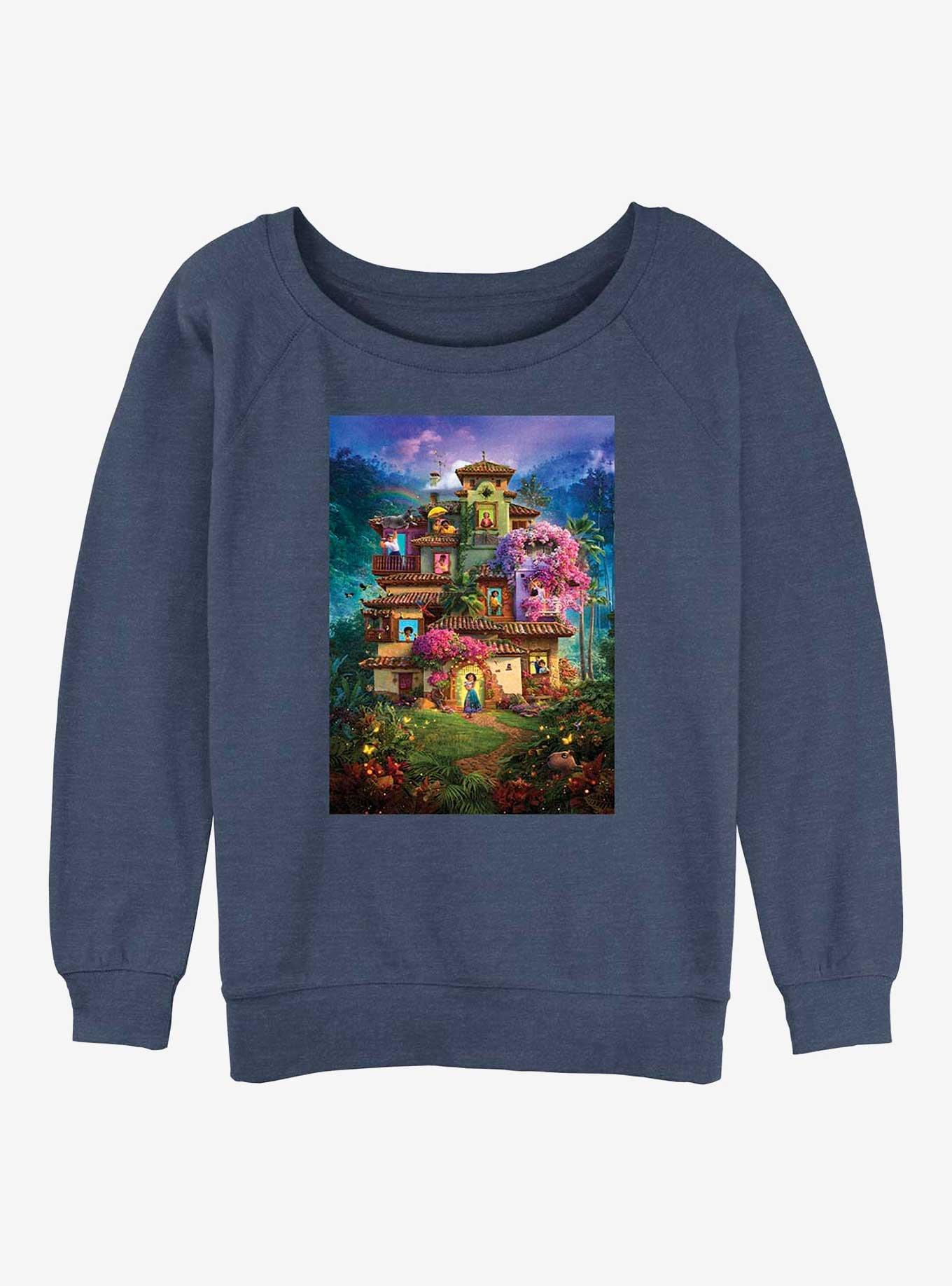 Disney Encanto Madrigal House Poster Womens Slouchy Sweatshirt, BLUEHTR, hi-res