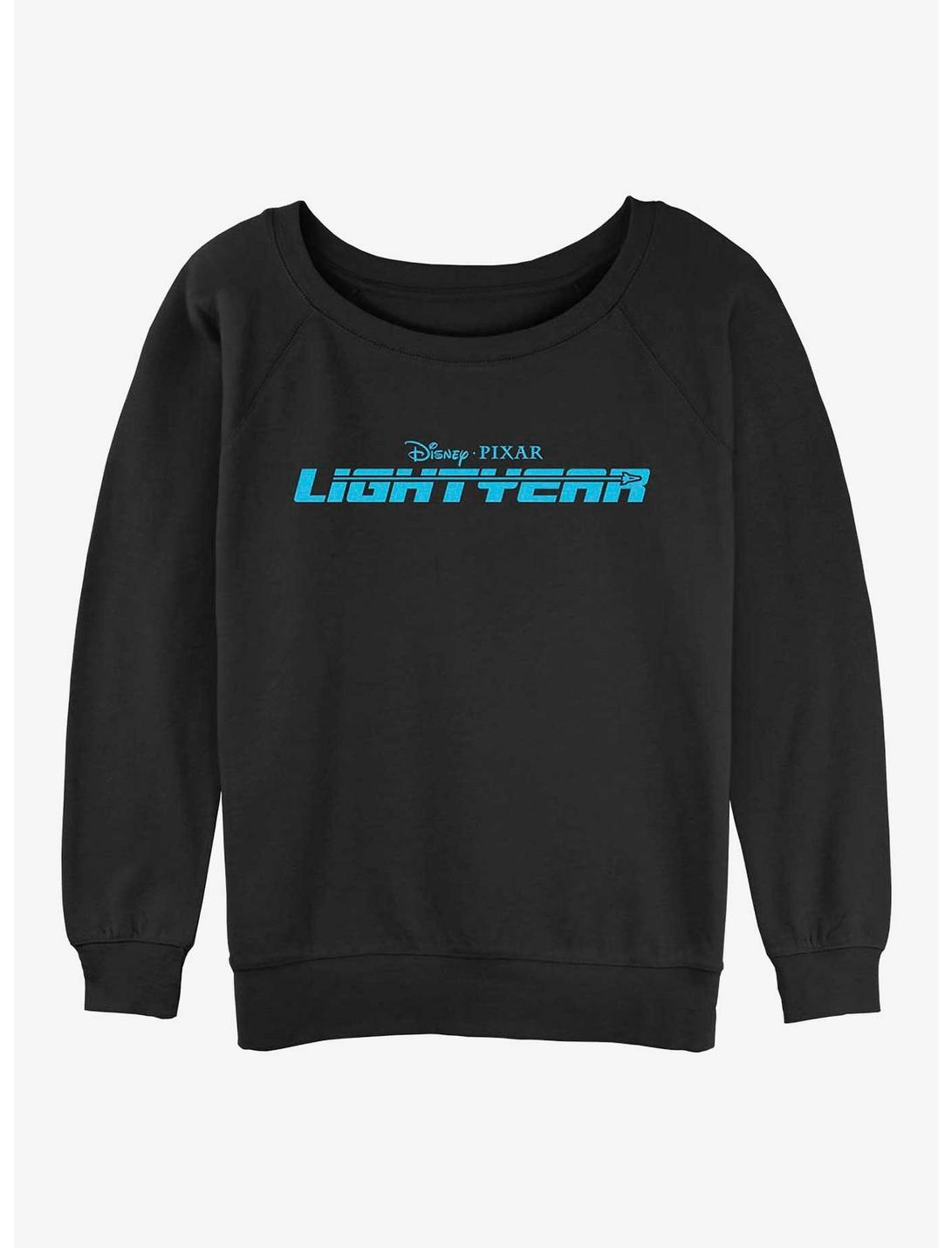 Disney Pixar Lightyear Logo Womens Slouchy Sweatshirt, BLACK, hi-res