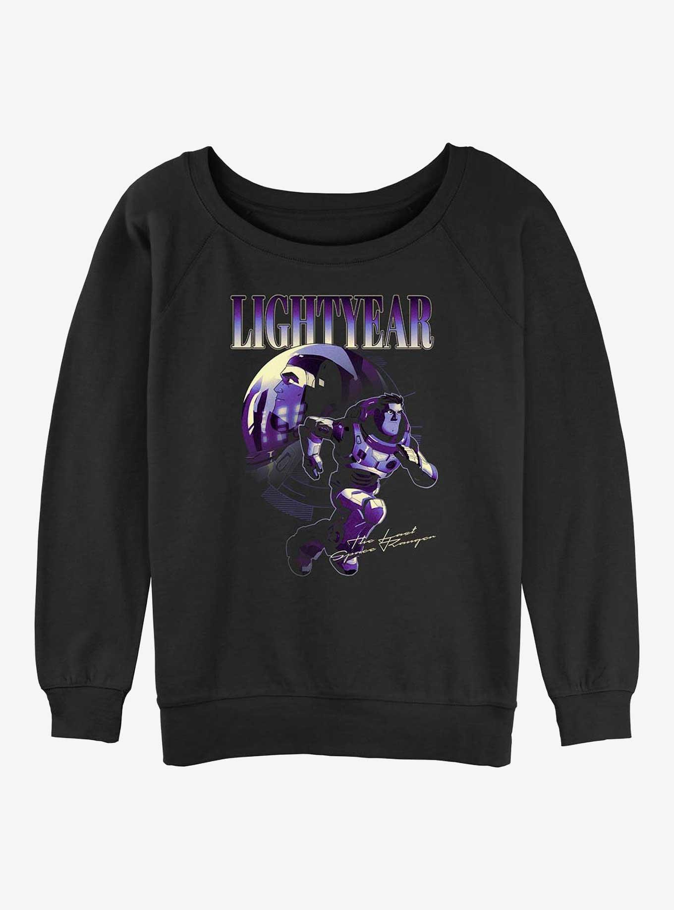 Disney Pixar Lightyear Space Ranger Portrait Womens Slouchy Sweatshirt, BLACK, hi-res